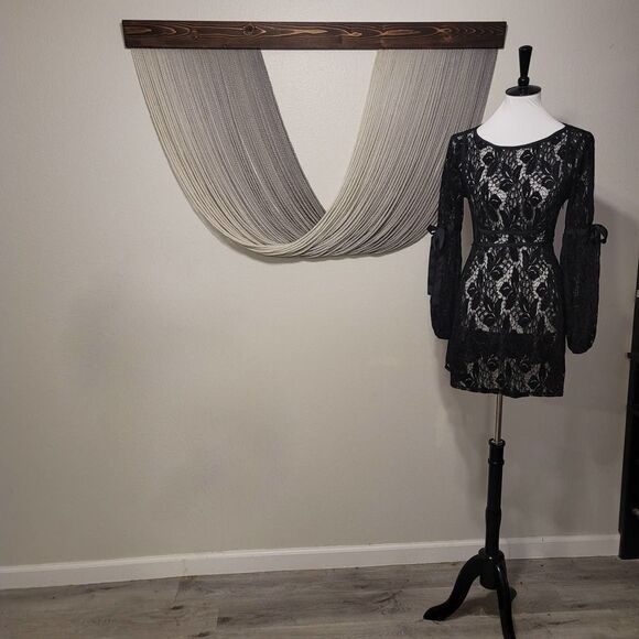 Free People Lace Peasant Balloon Sleeve Dress Sz S - Picture 4 of 7